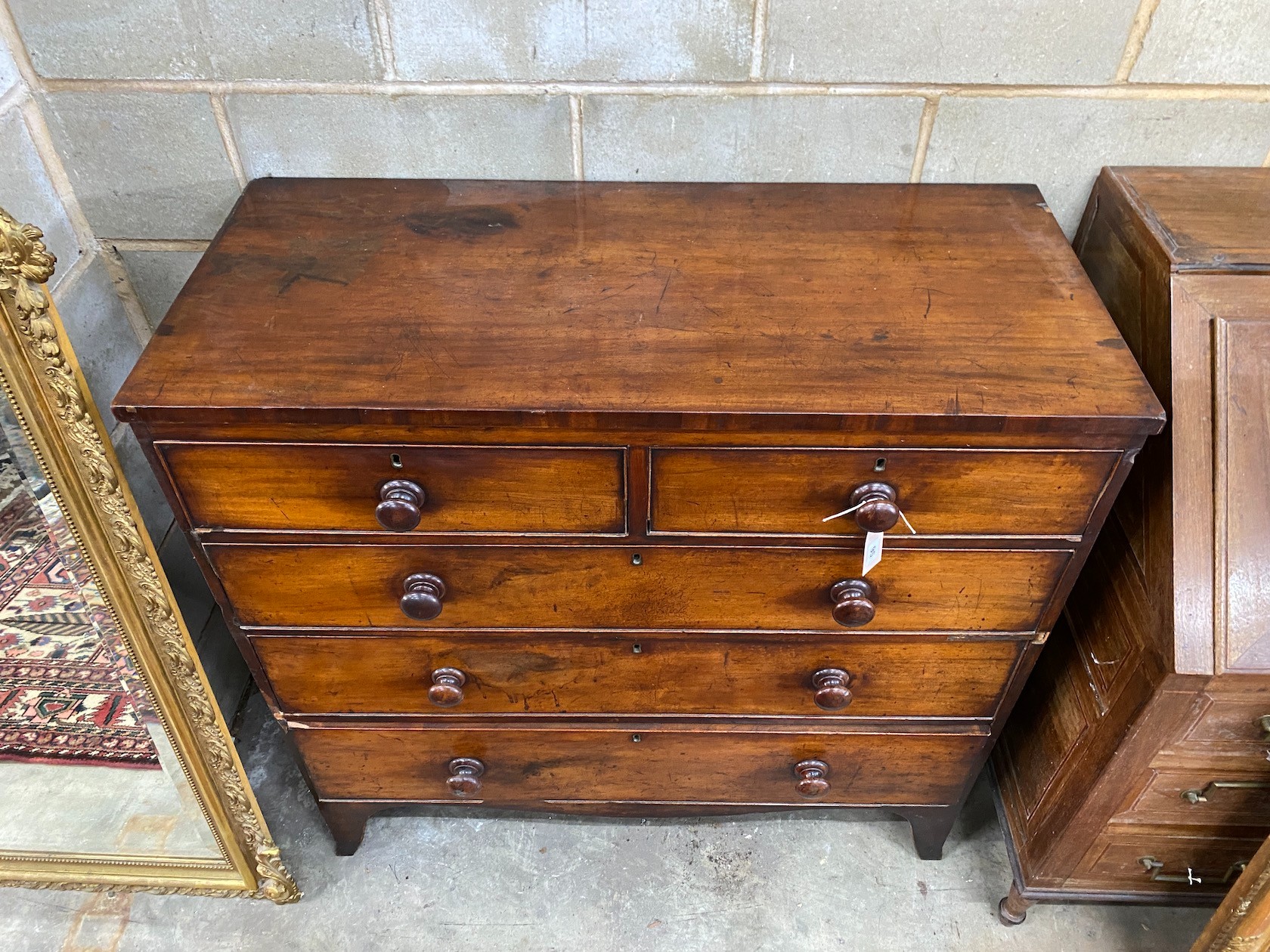 A George IV mahogany chest of drawers, width 105cm, depth 46cm, height 105cm